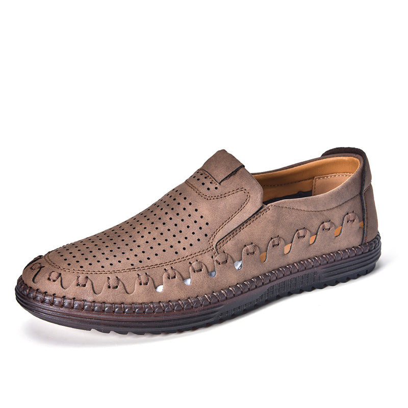 Herren Bequeme und atmungsaktive Mokassins mit perforiertem Obermaterial EB