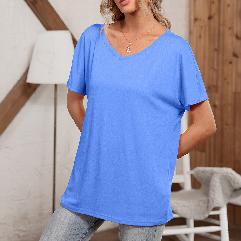 Damen asymmetrisches Oversized T-Shirt mit lässigem Schnitt EB