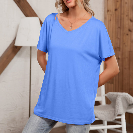 Damen asymmetrisches Oversized T-Shirt mit lässigem Schnitt EB