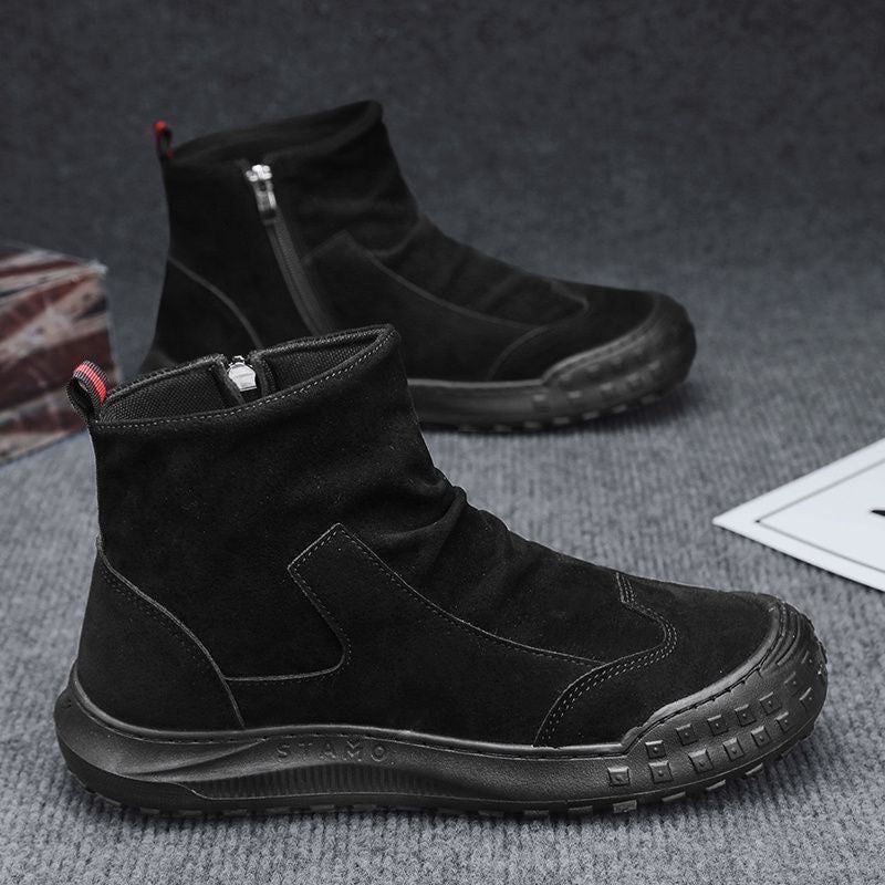 Damen Modische High-Top Stiefel mit einzigartiger Textur und rutschfester Sohle EB
