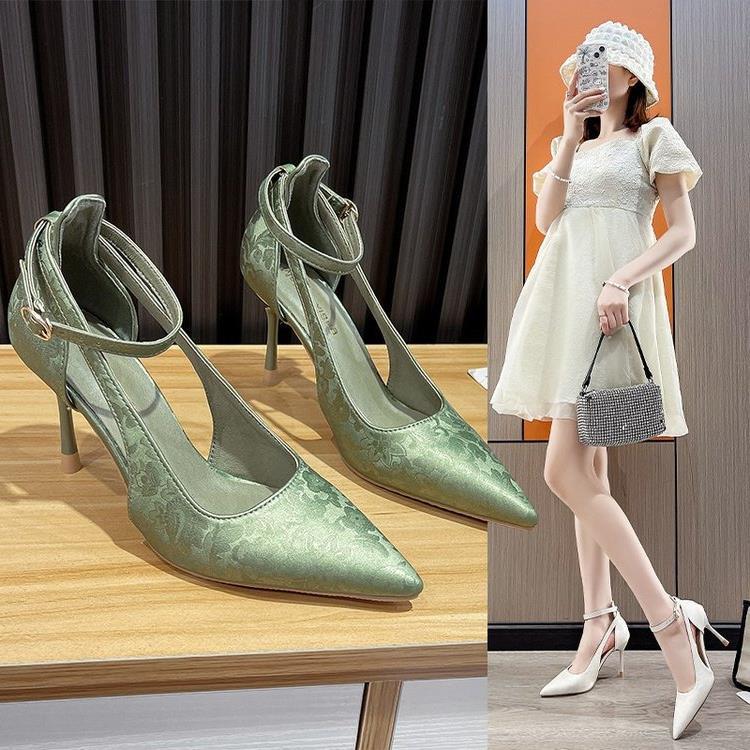 Damen elegante Stiletto-Pumps mit zartem Riemchen-Design EB