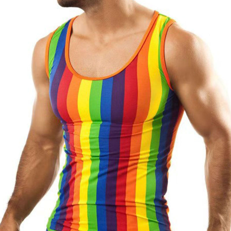 Herren nan figurbetontes Rundhals-Tanktop aus Stretchjersey mit körpernaher Passform EB