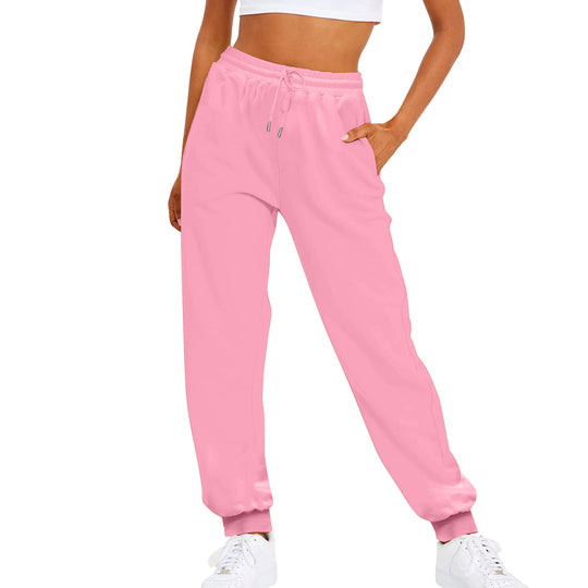 Damen nan relaxed Highwaist-Jogginghose mit elastischem Bund, Kordelzug und gerippten Saumbündchen EB