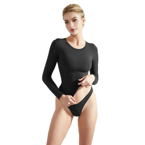 Damen Langarm-Top mit Raffung und figurbetontem Schnitt EB
