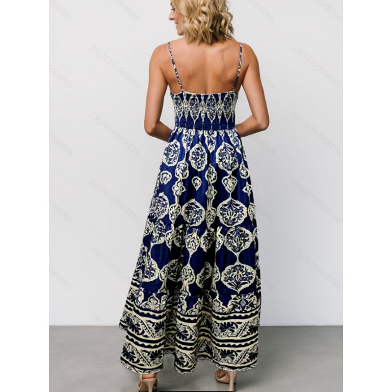 Damen Maxi-Kleid mit elegantem V-Ausschnitt und raffinierten Volants EB