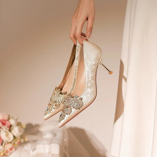 Damen Glamouröse High Heels mit funkelnden Strass-Applikationen EB