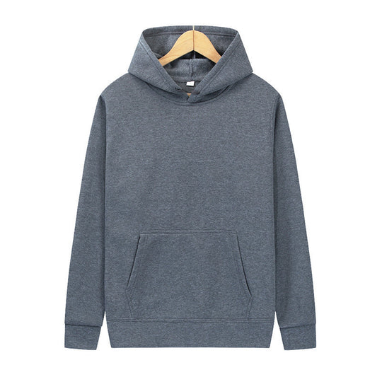 Unisex minimalistischer Kapuzenpullover ohne Reißverschluss mit innen angerautem French-Terry und integrierter Kängurutasche EB