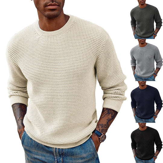 Herren Großer Strickpullover mit strukturiertem Gewebe EB