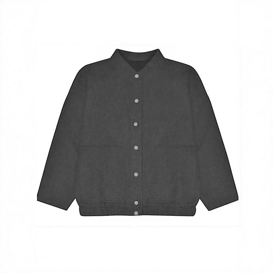 Damen nan kuschelige Fleece-Bomberjacke mit Stehkragen Rippbund und Druckknopfleiste EB