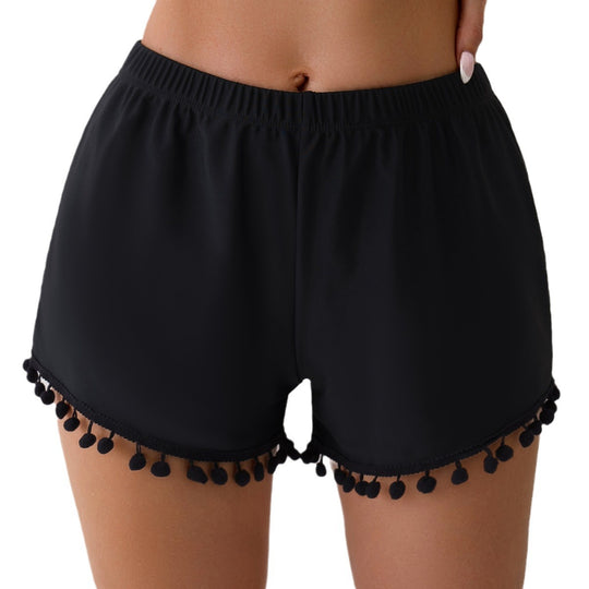 Damen Sommerliche Badeshorts mit verspieltem Pompon-Dekor EB