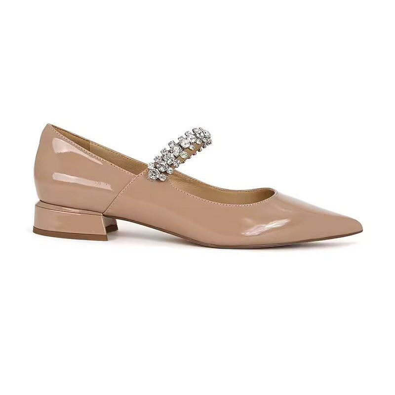 Damen elegante Mary Jane Pumps mit funkelnden Strassdetails EB