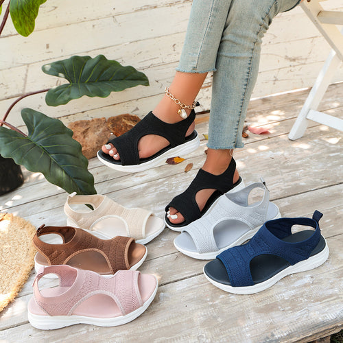 Damen Sportliche und luftige Freizeitsandalen mit flexiblem Obermaterial EB