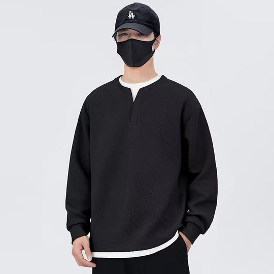 Herren lässiger Sweatshirt mit modernem Stehkragen und hochwertiger Textur EB