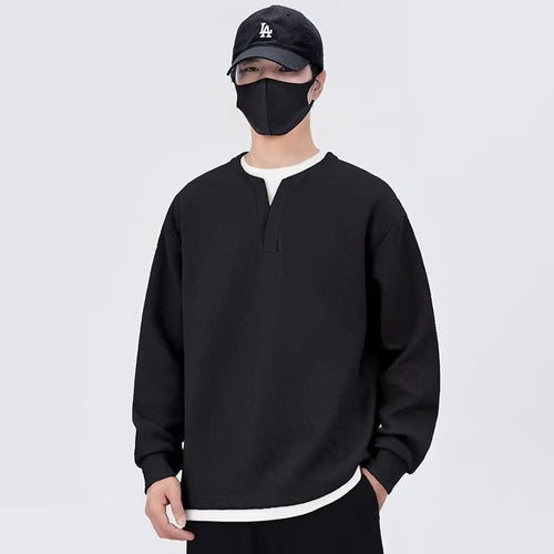 Herren lässiger Sweatshirt mit modernem Stehkragen und hochwertiger Textur EB