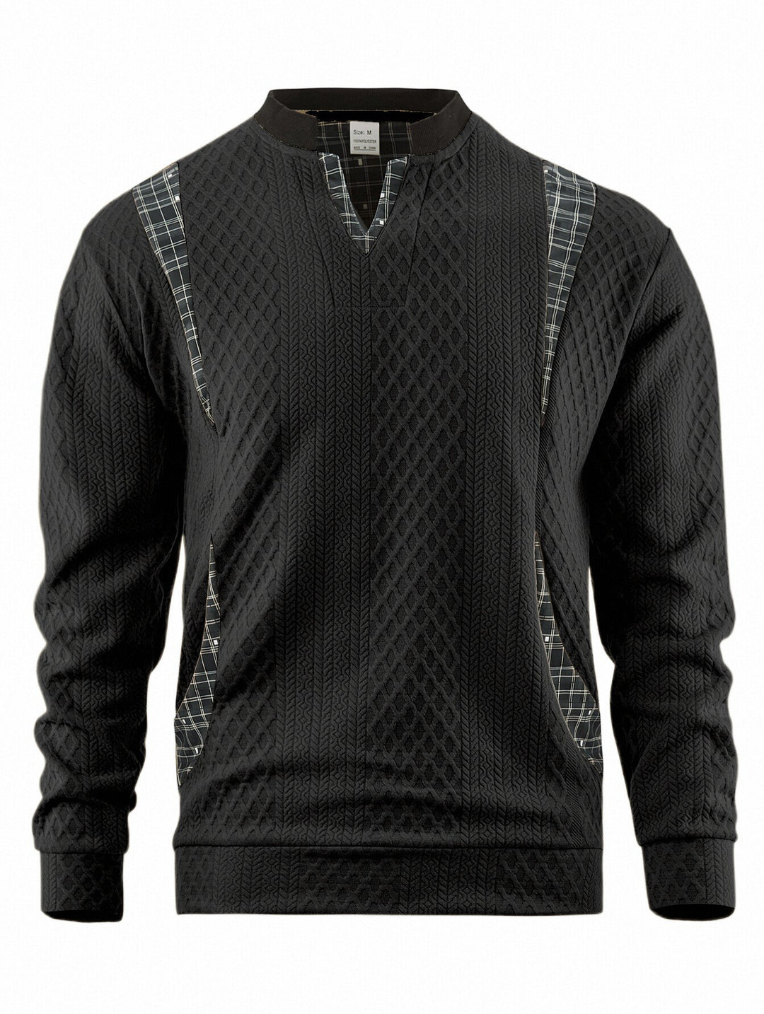 Herren Strickpullover mit modischen Karoelementen EB