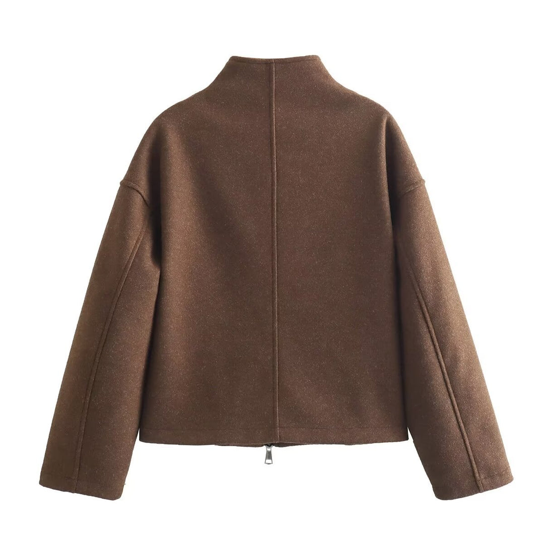 Damen lässige Steppjacke mit hohem Kragen und praktischen Taschen EB