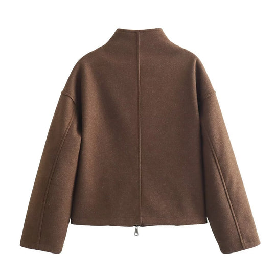 Damen lässige Steppjacke mit hohem Kragen und praktischen Taschen EB
