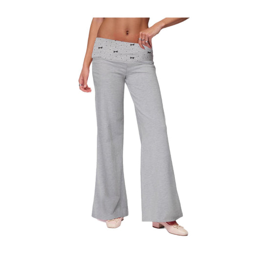 Damen Palazzo-Hose mit gestreiftem Bund und lässigem Schnitt EB