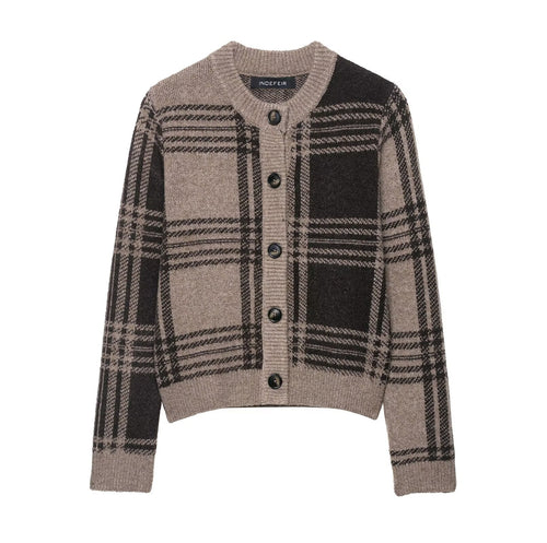 Damen Strickjacke mit kariertem Muster EB