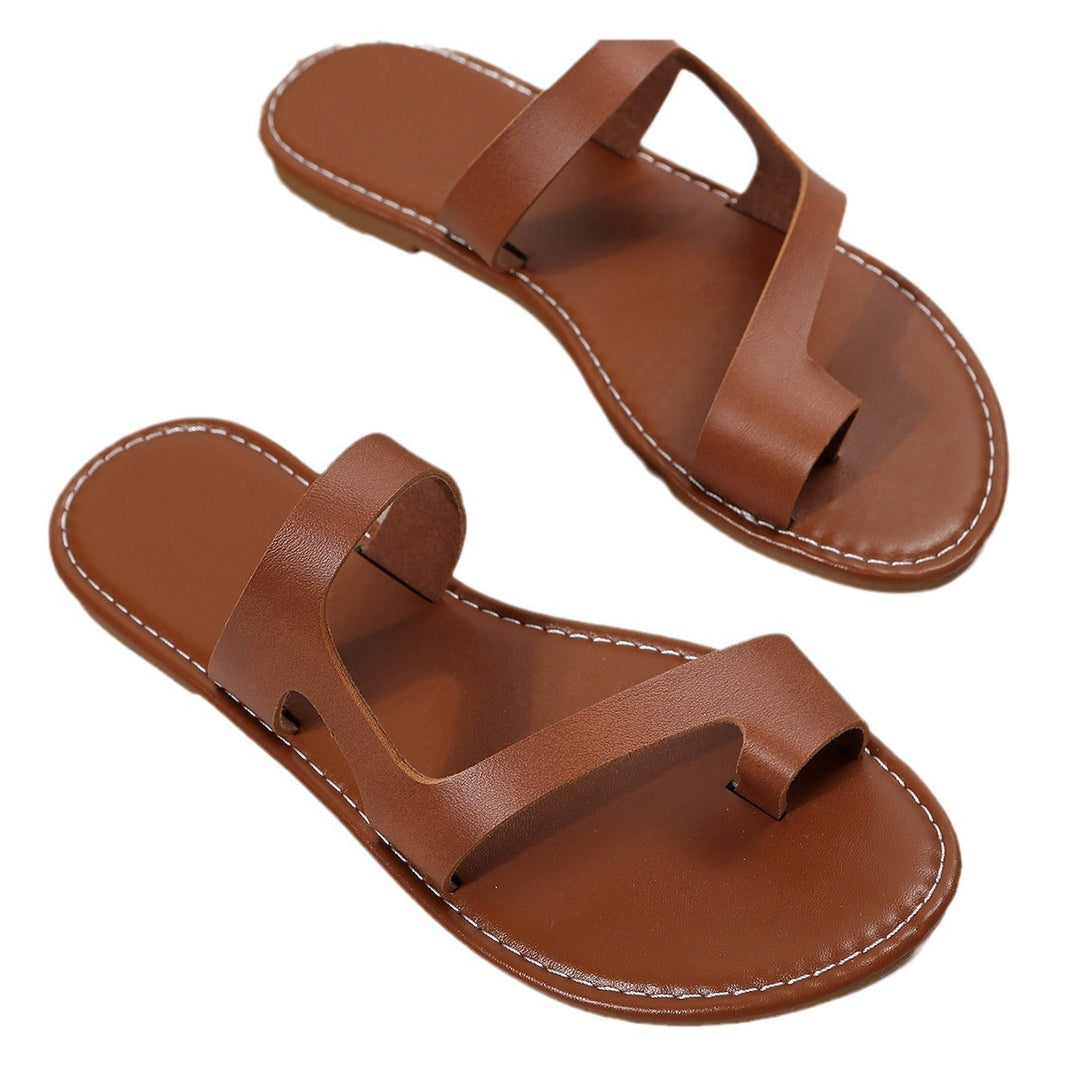 Damen elegante Zehenstegsandalen mit modischem Riemendesign und bequemem Fußbett EB