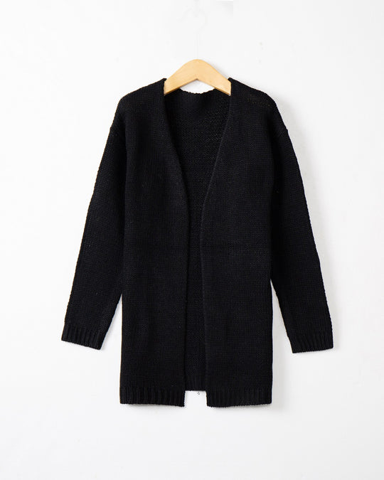 Damen Offene Strickjacke mit lässigem Schnitt und Taschen EB