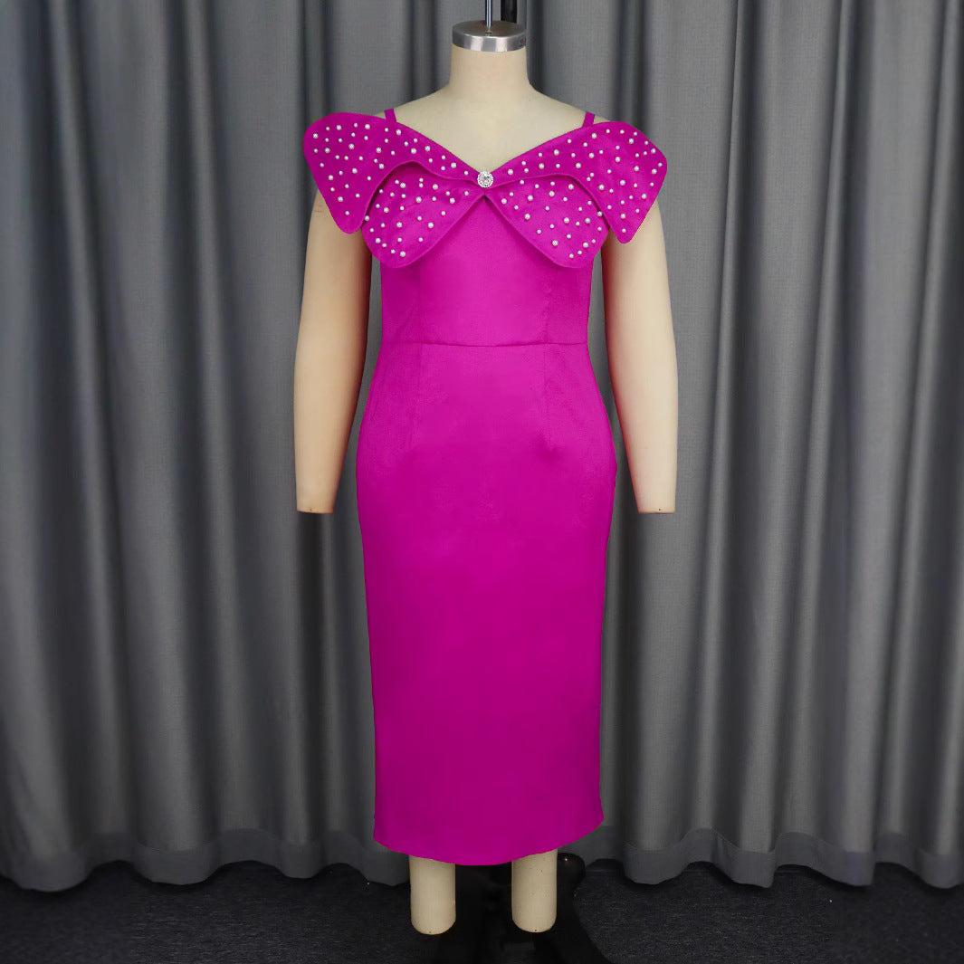 Damen Abendkleid mit auffälligen Rüschen und Glitzer-Details EB
