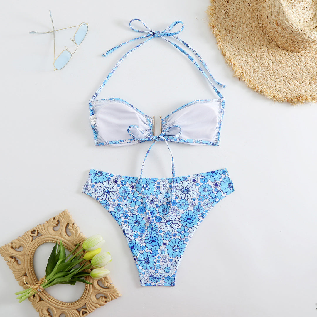 Damen Bikini-Set mit modischen Rüschen und verstellbaren Trägern EB