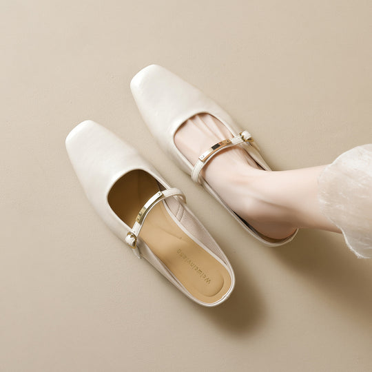 Damen Slingback Mules mit eleganter Schnallenakzent EB