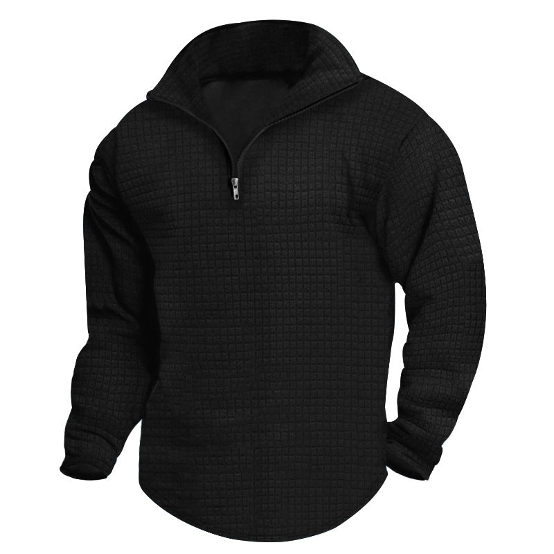 Herren bequeme Fleecejacke mit modernem Reißverschluss und strukturiertem Design EB