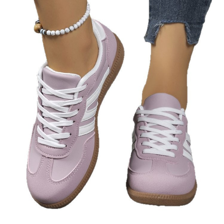 Damen Retro-Sneaker mit Veloursleder-Optik, gepolstertem Komfortfußbett und profilierter Gummilaufsohle EB