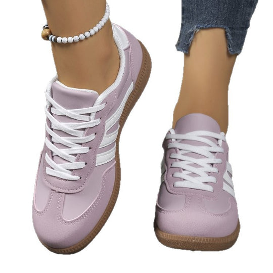 Damen Retro-Sneaker mit Veloursleder-Optik, gepolstertem Komfortfußbett und profilierter Gummilaufsohle EB