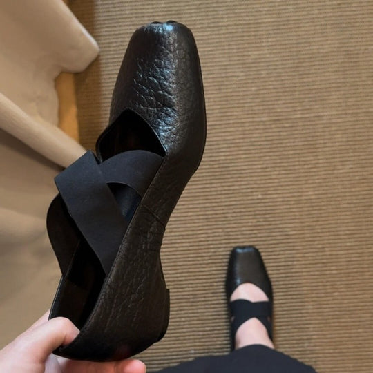 Damen elegante Ballerinas mit verstellbarem Riemen und weichem Innenteil EB