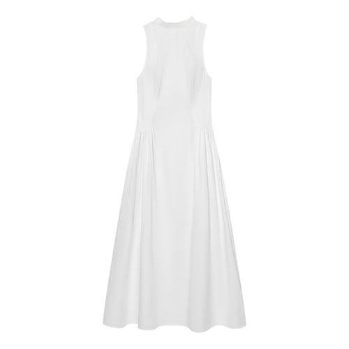 Damen Maxikleid mit elegantem Rundhalsdesign und fließendem Schnitt EB