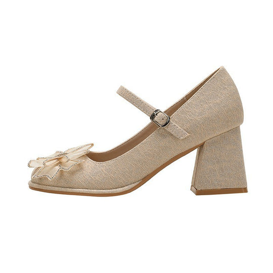 Damen elegante Ballerinas mit funkelnder Schleifenapplikation EB