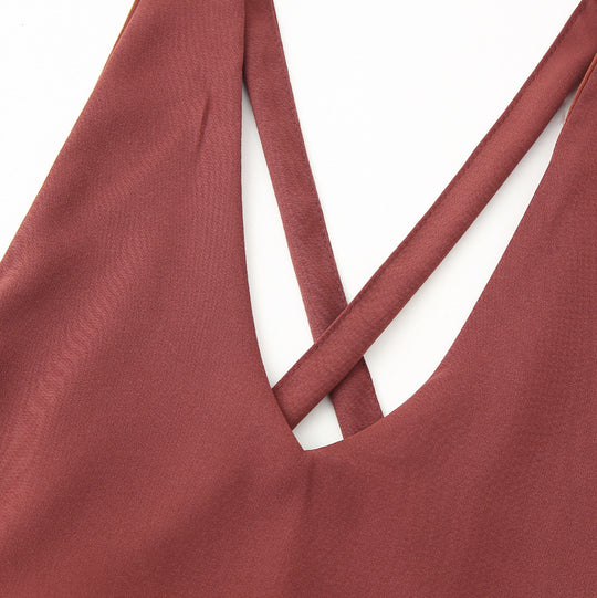 Damen Maxikleid mit elegantem V-Ausschnitt und Plissee-Unterteil EB