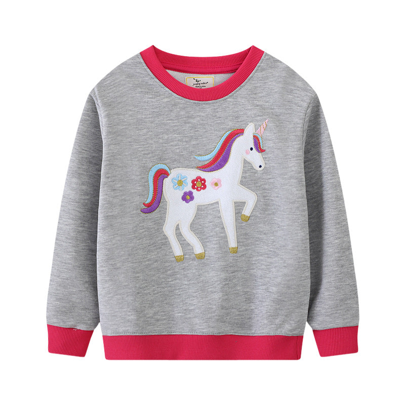 Mädchen Sweatshirt mit buntem Einhorn-Motiv EB