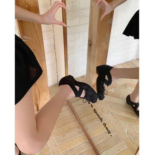 Damen Ballerinas mit modischem Strassdetails und komfortablem Gummiband EB