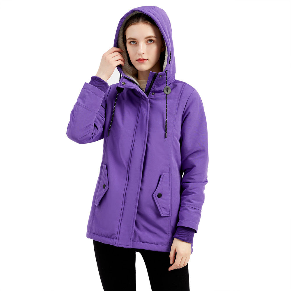 Damen nan gefütterte Winterparka mit Teddyfleece Innenfutter und Kapuze EB