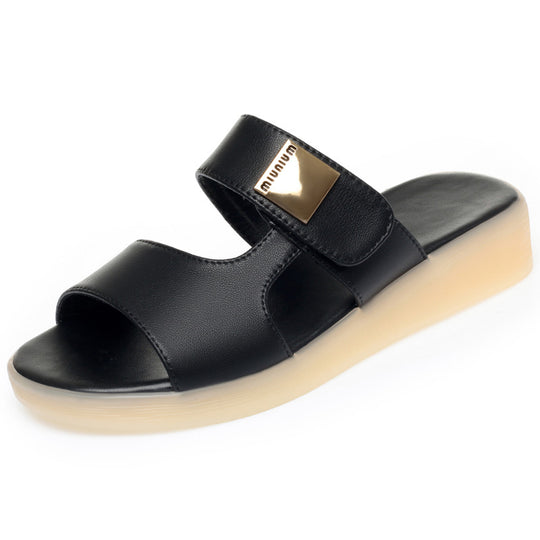 Damen Sandalen mit verstellbarem Riemen und goldenem Schmuckdetail EB