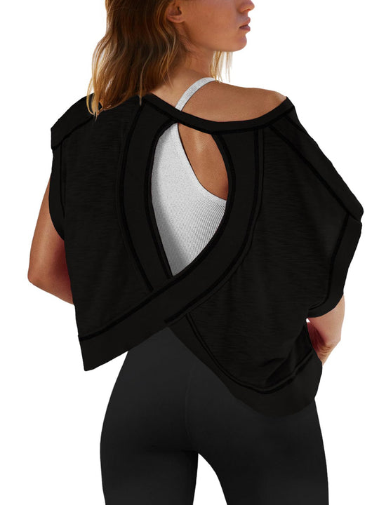 Damen modernes Cut-Out Oberteil EB