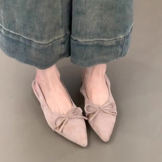 Damen Sling-Ballerinas mit dekorativem Schleifendetail und komfortablem Fußbett EB