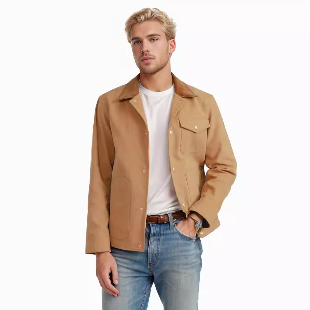 Herren lässige Baumwolljacke im Worker-Stil EB