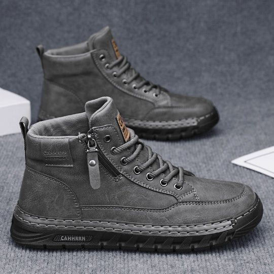 Damen Modische High-Top Sneakers mit robustem Obermaterial und seitlichem Reißverschluss EB