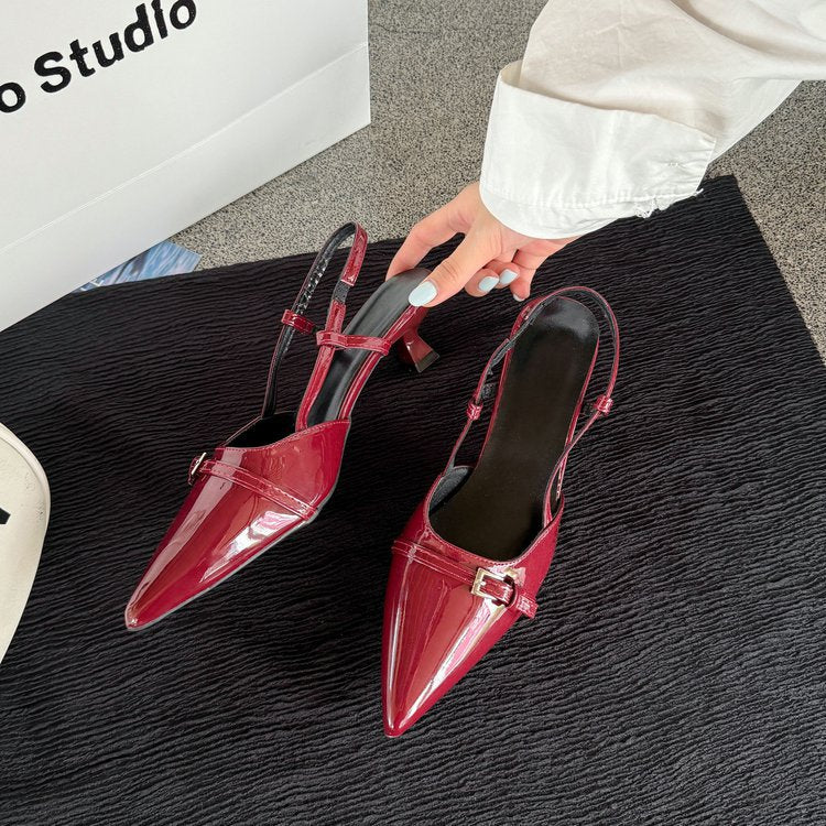 Damen Sling-Ballerinas mit modischem Riemchen und eleganter Kappe EB