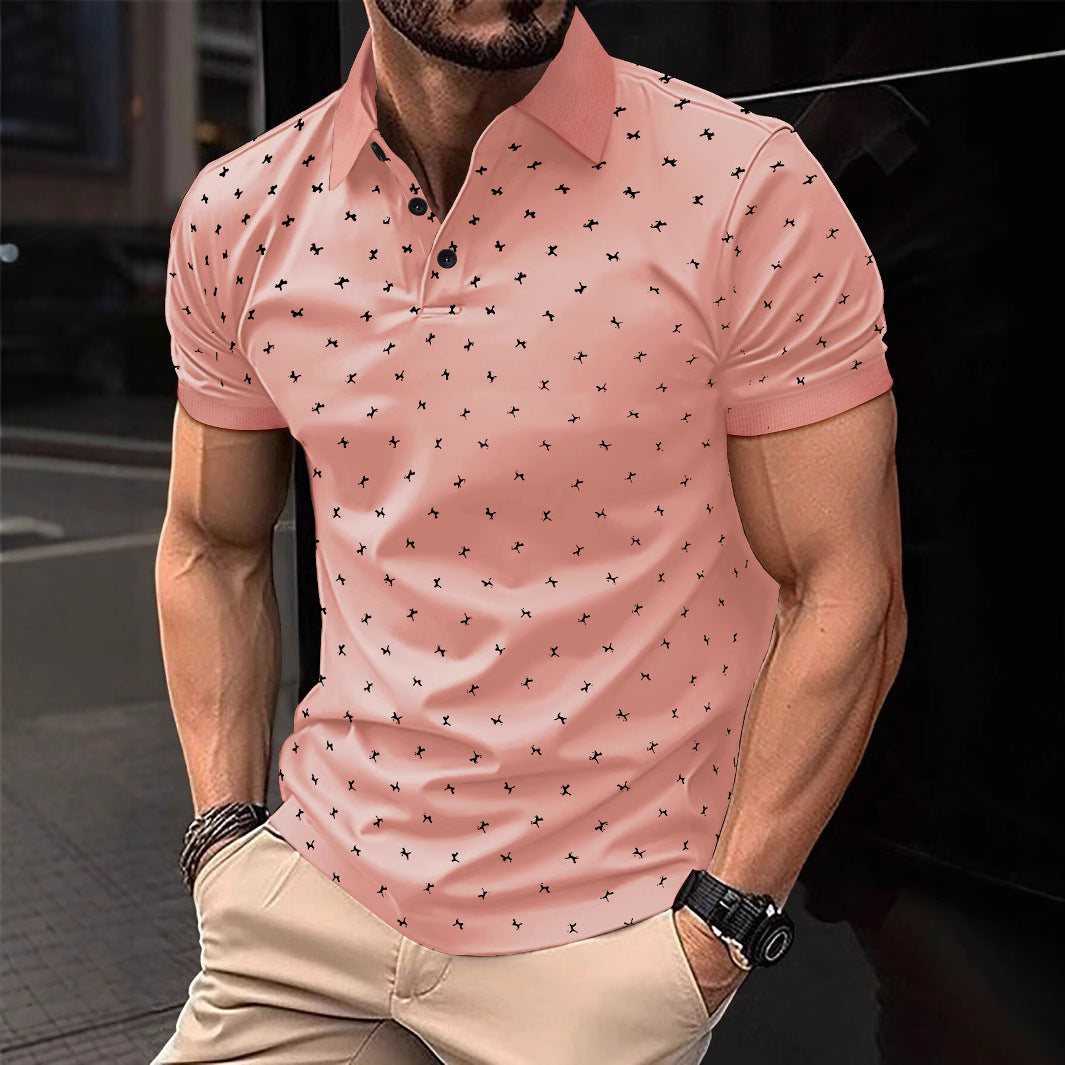 Herren Polohemd mit modernem floralem Design und hochwertiger Baumwollqualität EB