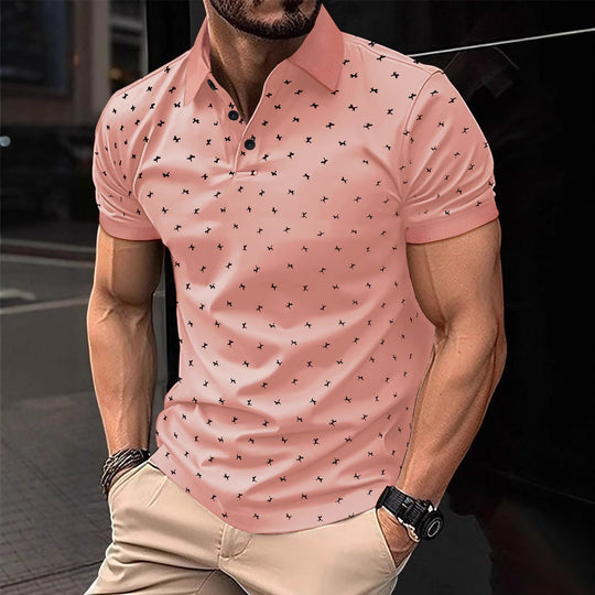 Herren Polohemd mit modernem floralem Design und hochwertiger Baumwollqualität EB
