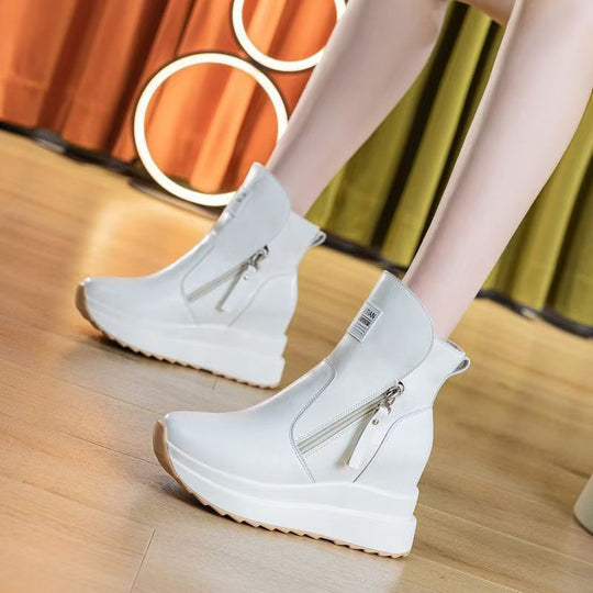 Damen modische Winterstiefeletten mit praktischem Reißverschluss und bequemem Innenfutter EB