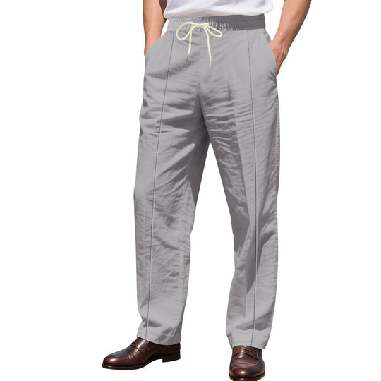 Herren nan Relax-Freizeithose mit elastischem Tunnelzugbund, dekorativer Bügelfalte und seitlichen Eingrifftaschen EB