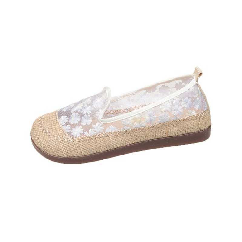 Damen Slip-On Ballerinas mit floraler Transparenz und rutschfester Sohle EB