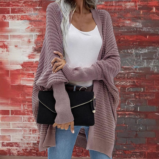 Damen Grobstrick Cardigan im lässigen Design mit weitem Schnitt und feiner Struktur EB